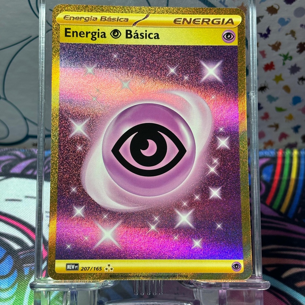 Carta Pok mon Energia Ps quica Dourada MEW 207 165 Hiper Rara Cole o 