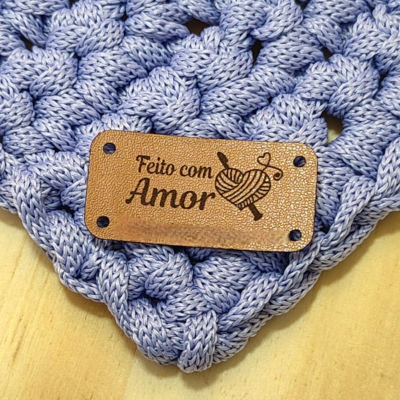 Feito com Amor Crochê Novelo Coração - 100 unidades de Etiquetas ...