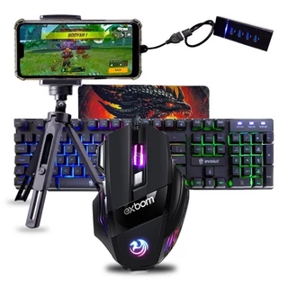 Kit Mobilador Completo Gamer Barato P/ Jogar Free Fire Teclado e Mouse Led Rgb Com Fio Usb P/ Celular Menor Preco em Oferta na Shopee