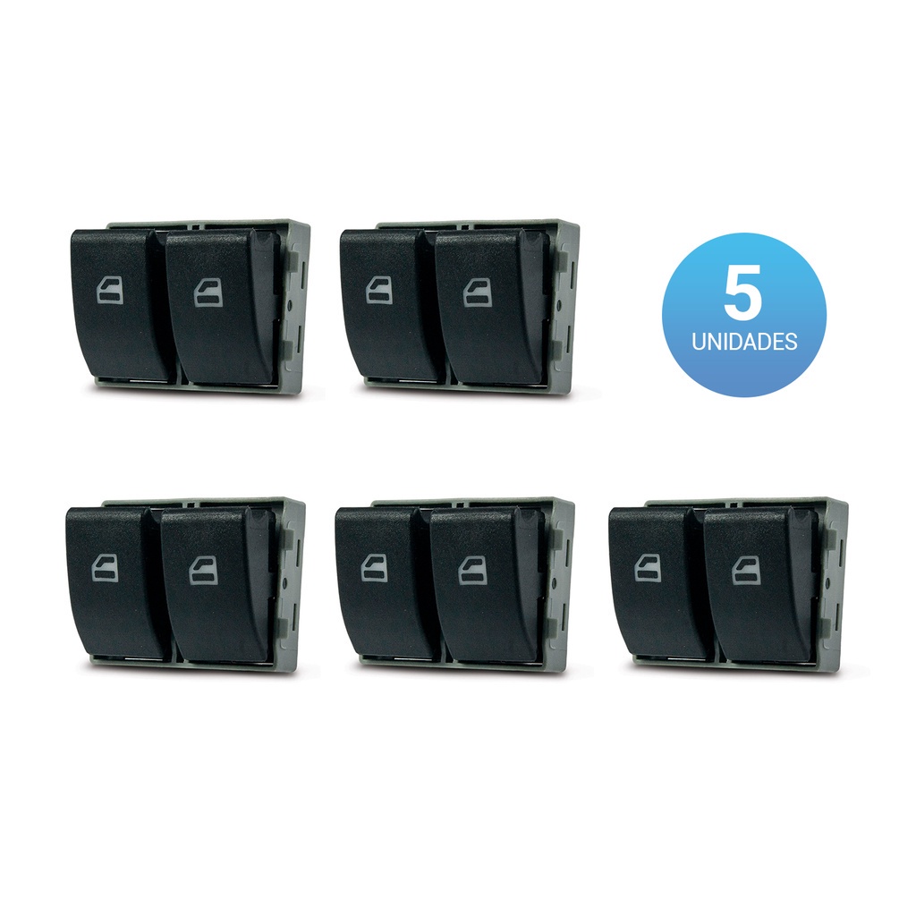5 Botões De Vidro Eletrico Fox Gol G5 G6 G7 Duplo 2 estágios fundo ...