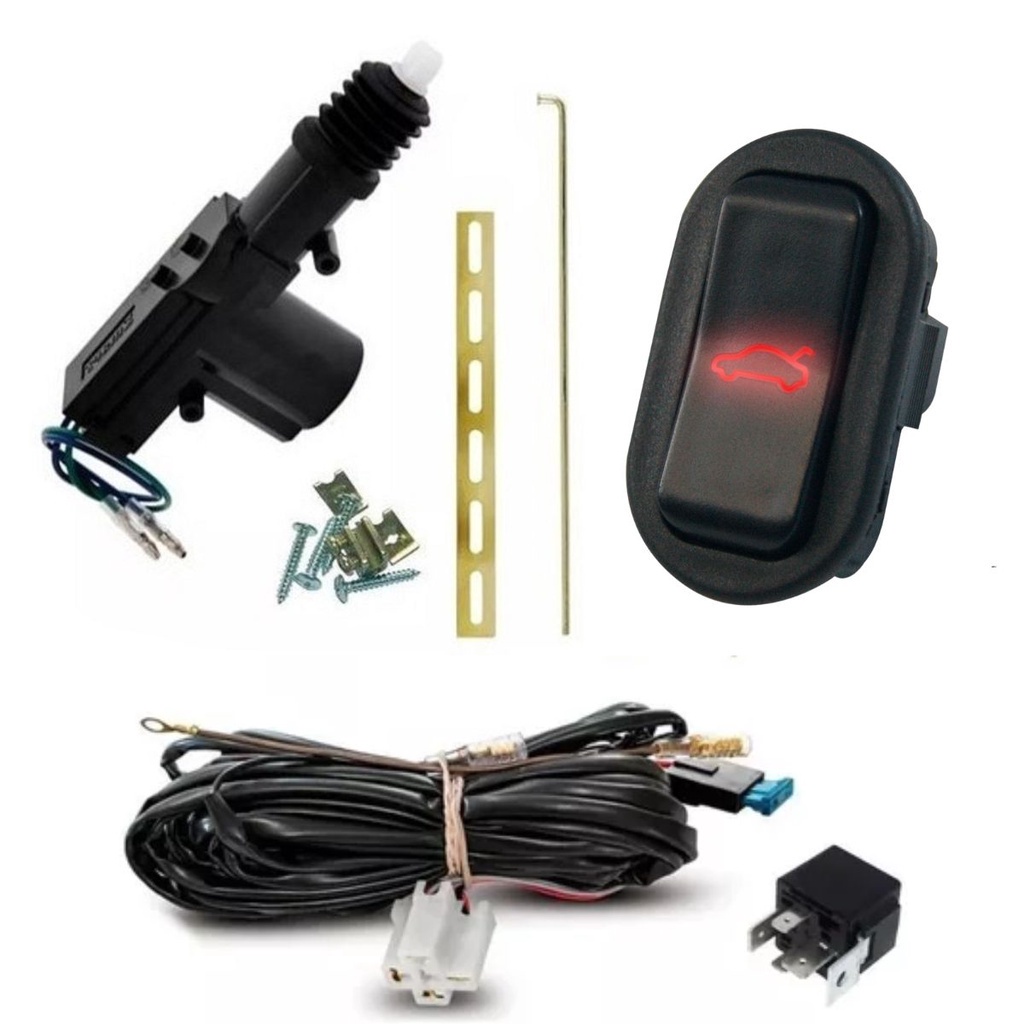 Abertura Porta Mala Eletrico Universal Dial c/Botão Led Vermelho