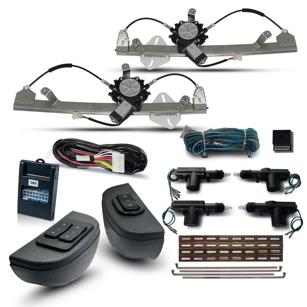 Kit Vidro Eletrico + Trava Sandero 4P Dianteiro 2011a2013 Inteligent