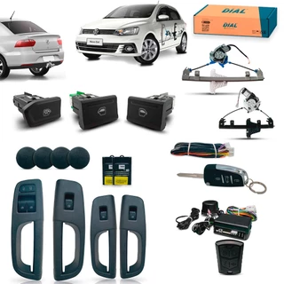 Kit Vidro Elétrico+alarme Canivete Gol G7 e G8 Voyage 4 Portas Completo