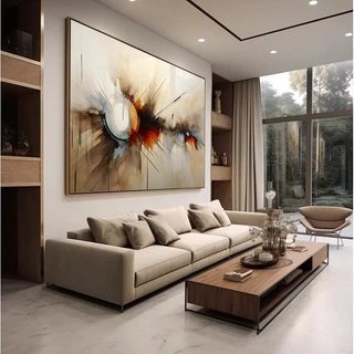 Quadro Decorativo Grande Luxo Abstrato Neutral Colors Sala