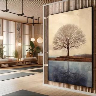 Quadro Decorativo 112x82cm Full HD Árvore Paisagem Com Textura