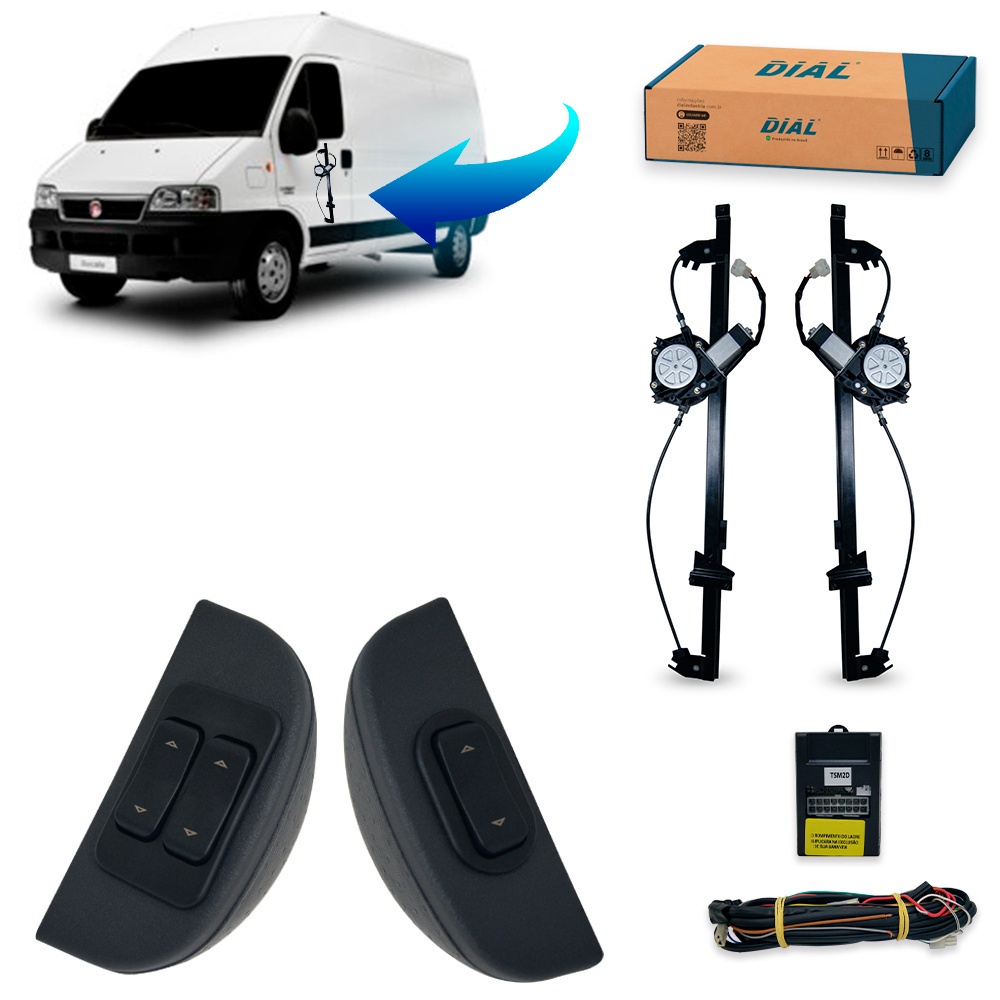 Kit Vidro Eletrico Ducato Inteligente (1999 em diante) Botão Ultraled