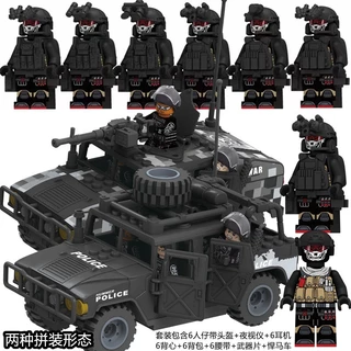 Blocos de Construção Militares Especiais Compatíveis Lego Soldados Infantis Polícia Minifiguras Meninos à Prova de Explosão SW