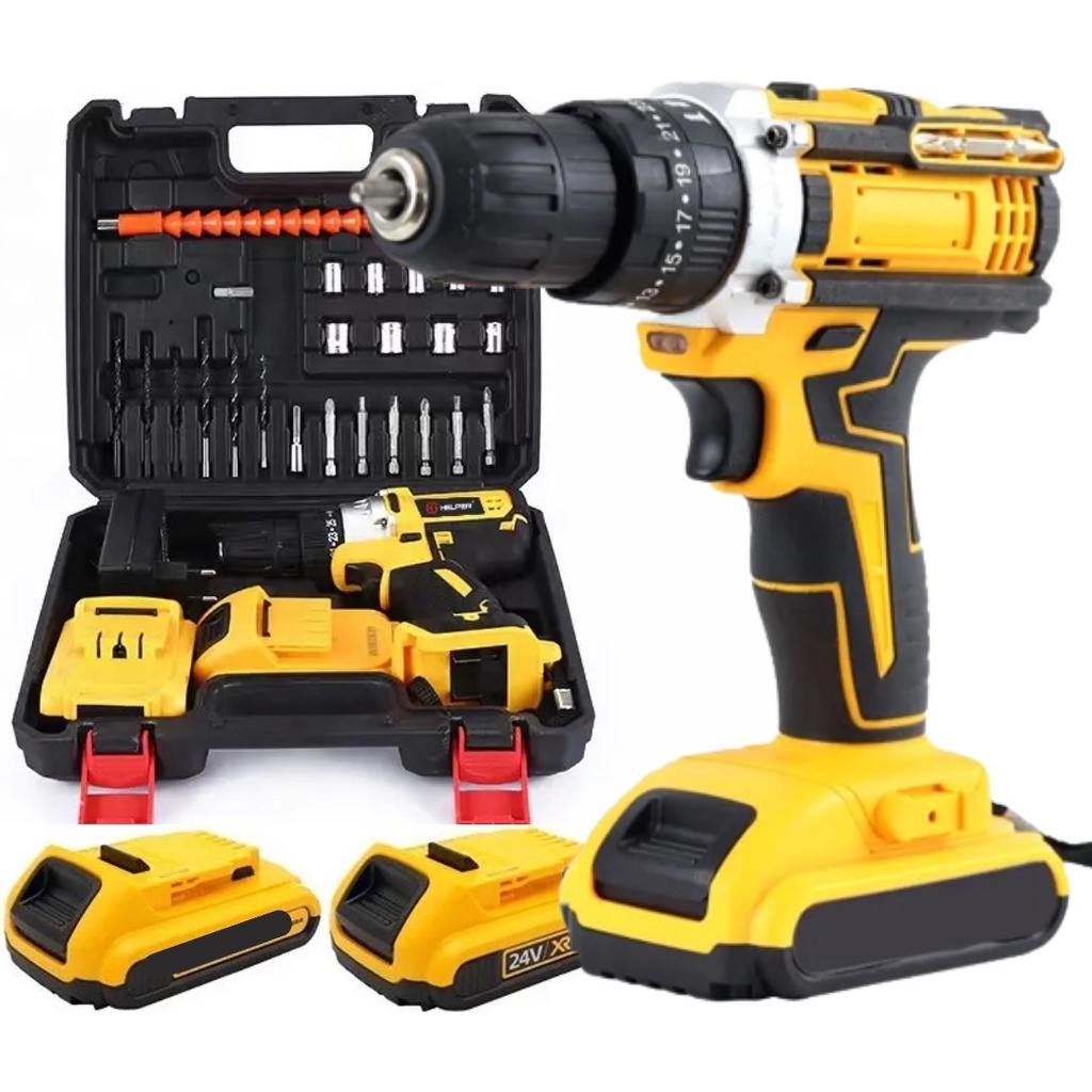 Parafusadeira Furadeira 21v 2 Baterias Bivolt Profissional