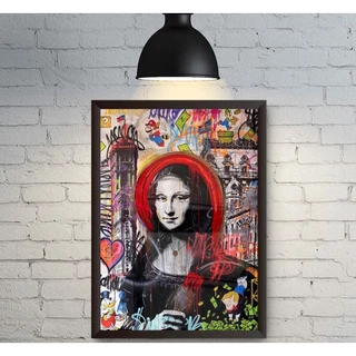 Quadro Grande Luxo Decorativo Monalisa Grafite Arte de Rua