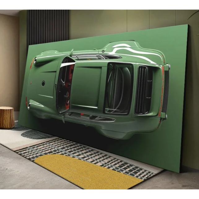 Quadro Decorativo Porsche 911 Verde 40x60cm Impressão Hd Sala Quarto Luxo