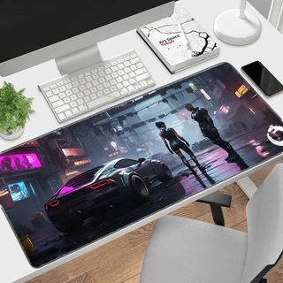 MousePad Mesa Tapete Suporte Desk Pad Superficie de Mouse CYBERPUNK CAR Escritório Notebook Macbook Computador Gamer Extra Especializado Super Conforto Durabilidade
