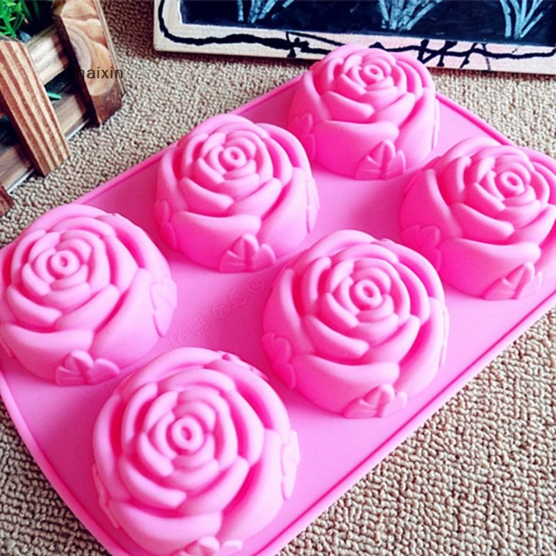 Forma De Silicone Rosa Flor Bolo Tortas Doce Antiaderente