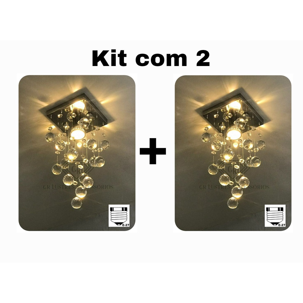 Kit c/ 2 luminarias de teto em acrilico Shopee Brasil