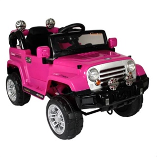 Carro Eletrico Infantil Meninas Controle Luz Som Jeep Rosa