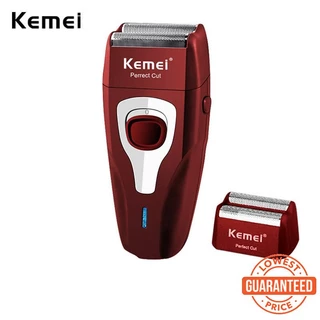 Barbeador Elétrico Sem Fio Lâmina Flutuante Dupla De Corte Perfeito Com Pop-up Recarregável KM-1123