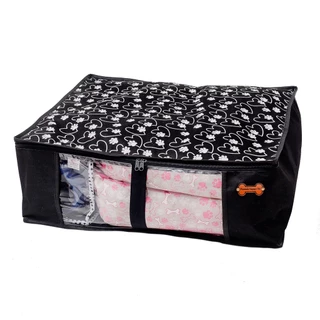 Mala Pet Organizer P Tnt black com estampa branca tamanho P L50xC40xA15
