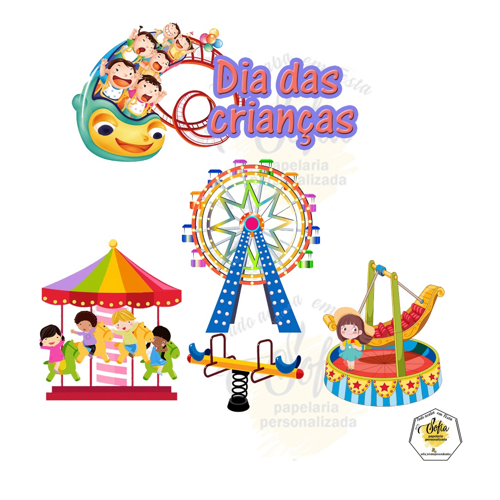 Topo de bolo DIA DAS CRIANÇAS /PARQUINHO / DIVERSÃO topper ...