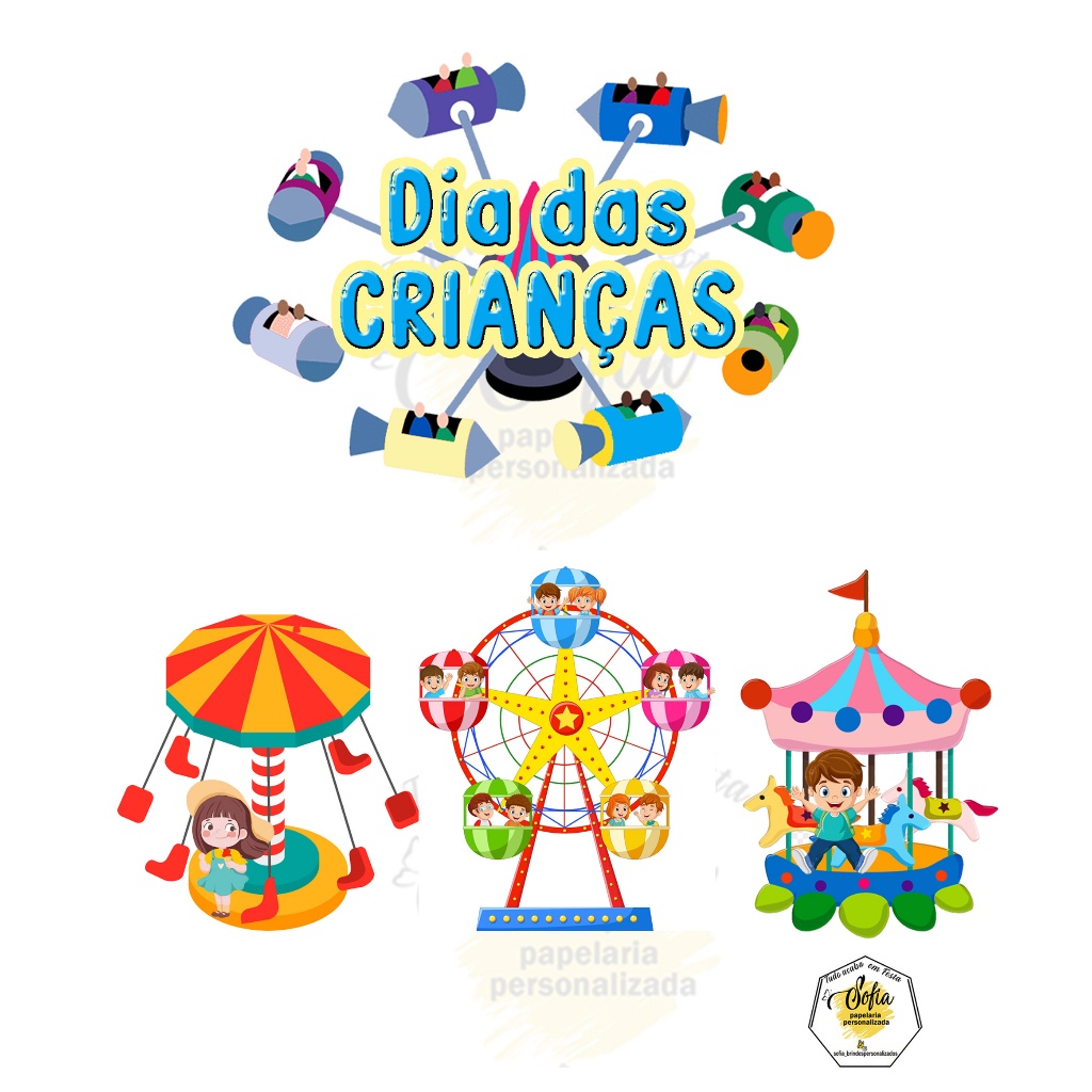 Topo de bolo DIA DAS CRIANÇAS 02/ PARQUINHO topper personalizado ...