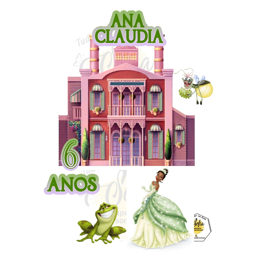 Topo de bolo PRINCESA E O SAPO Topper personalizado | Shopee Brasil