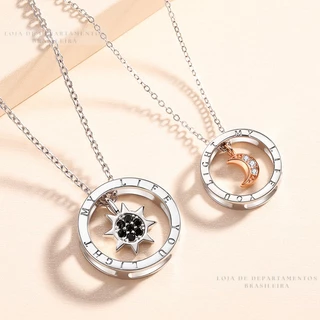 Colar Casal Lua E Sol Para / Masculino E Feminino Colar De Amizade CNC021