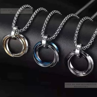 Alta qualidade de aço inoxidável prata link corrente pingente geométrico charme colar para homens e mulheres jóias praty presentes