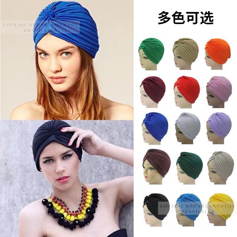 Turbante Chapéu Feminino Indiano Elástico Fechado Estiloso | Brasil - Foto 9