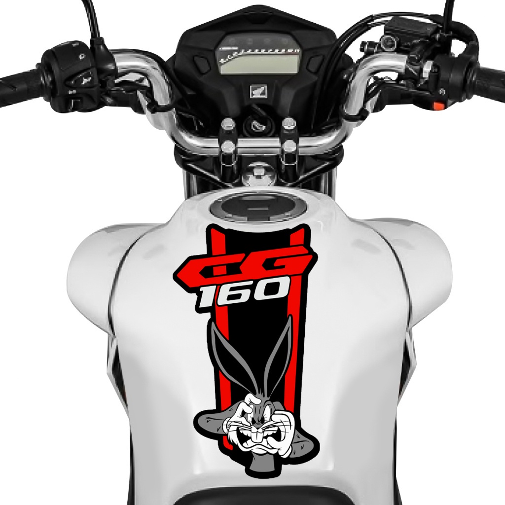 Adesivo Tanque de Moto Honda Cg 160 Coelho Cinza Decorativo Sticker
