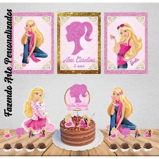 Topo de Bolo BARBIE Enfeite Decoração de Festa personalizado em Promoção na  Shopee Brasil 2023