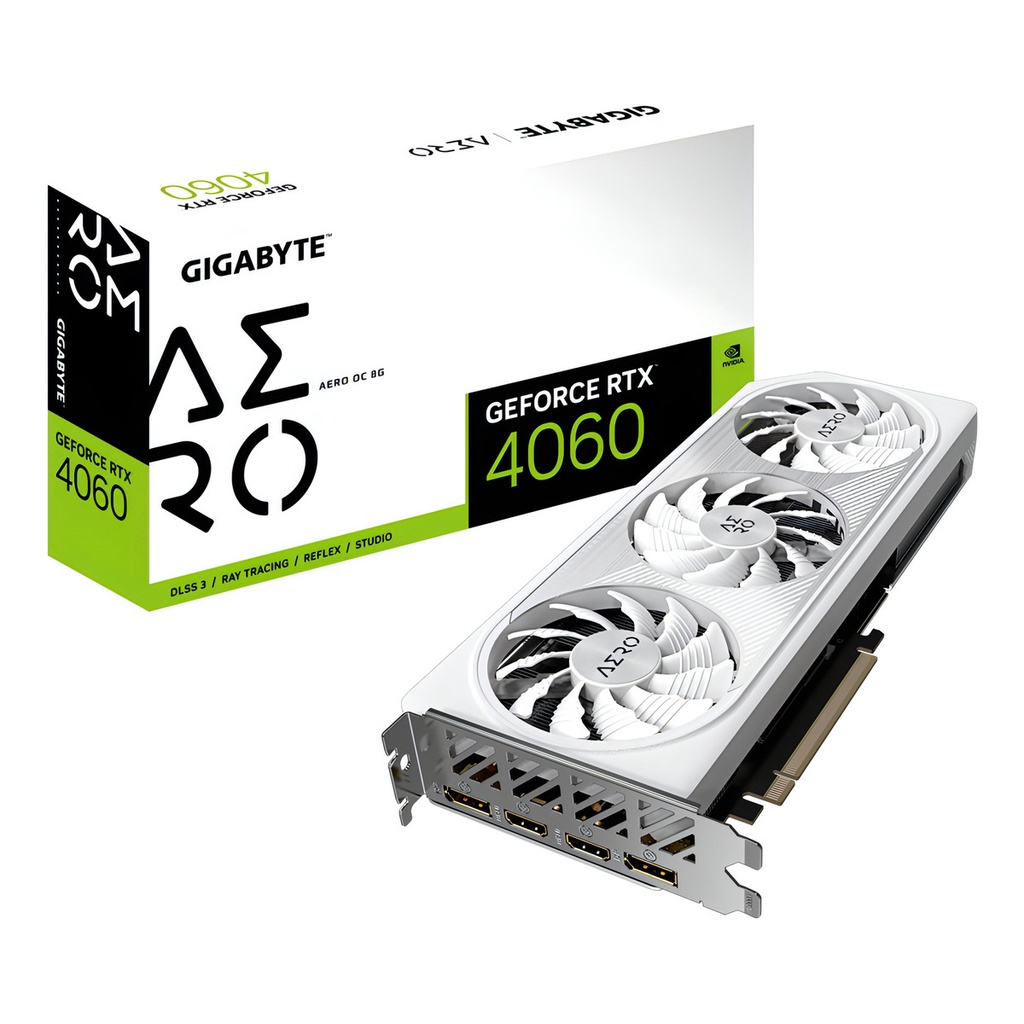 Placa de vídeo Nvidia Gigabyte Aero GeForce RTX 40 Series RTX 4060 8 GB GV-N4060AERO OC-8GD OC Edition 8GB