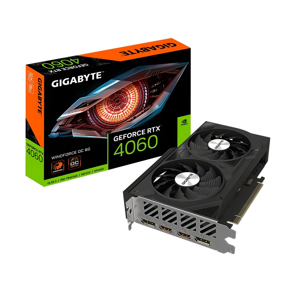 Placa de vídeo Nvidia Gigabyte Windforce GeForce RTX 40 Series RTX 4060 GV-N4060WF2OC-8GD OC Edition 8GB