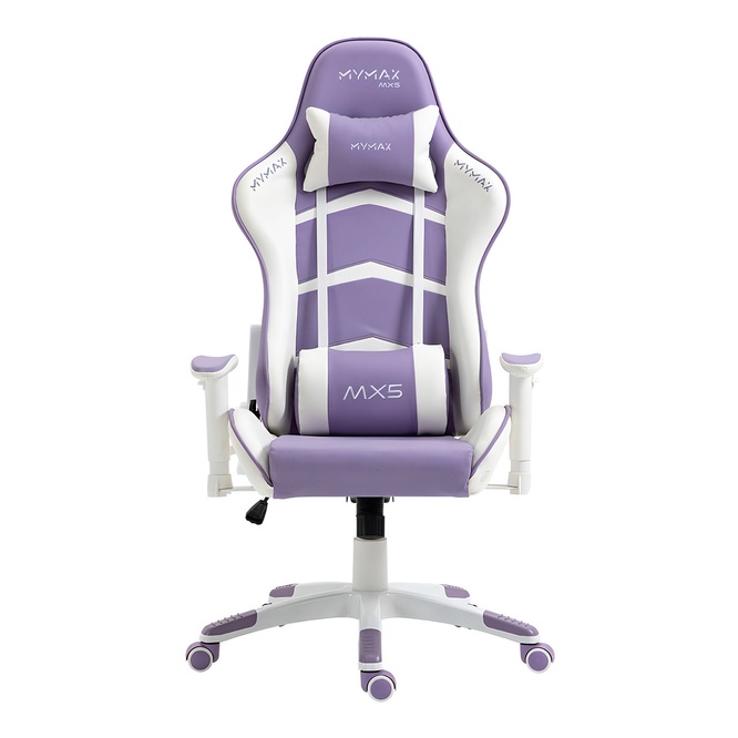 Cadeira Gamer Mx5 Giratória Branco E Roxo - Mymax Cor Violeta Material Do Estofamento Couro Sintético