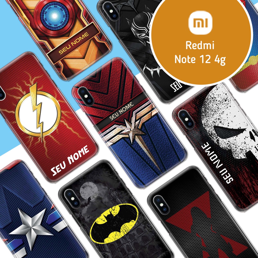 Capa Capinha - Xiaomi Redmi Note 12 4G - Coleção Super-Heróis