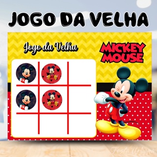 Kit Jogo da Velha Mickey Mouse Lembrancinha Personalizada