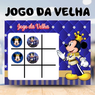 Kit Jogo da Velha Mickey Realeza Lembrancinha Personalizada