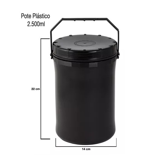 Pote 2500ml Com Tampa e Alça - Alimento - Whey - Arroz - Unidade - DED
