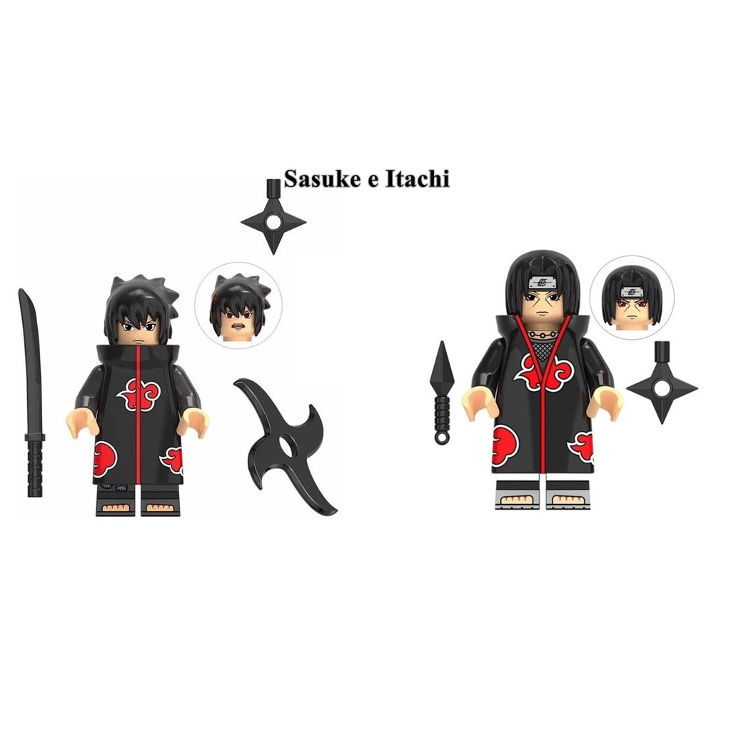 Sasuke e itachi de Naruto Minifigure miniatura de ação animes uzumaki naruto  madara hokage | Shopee Brasil