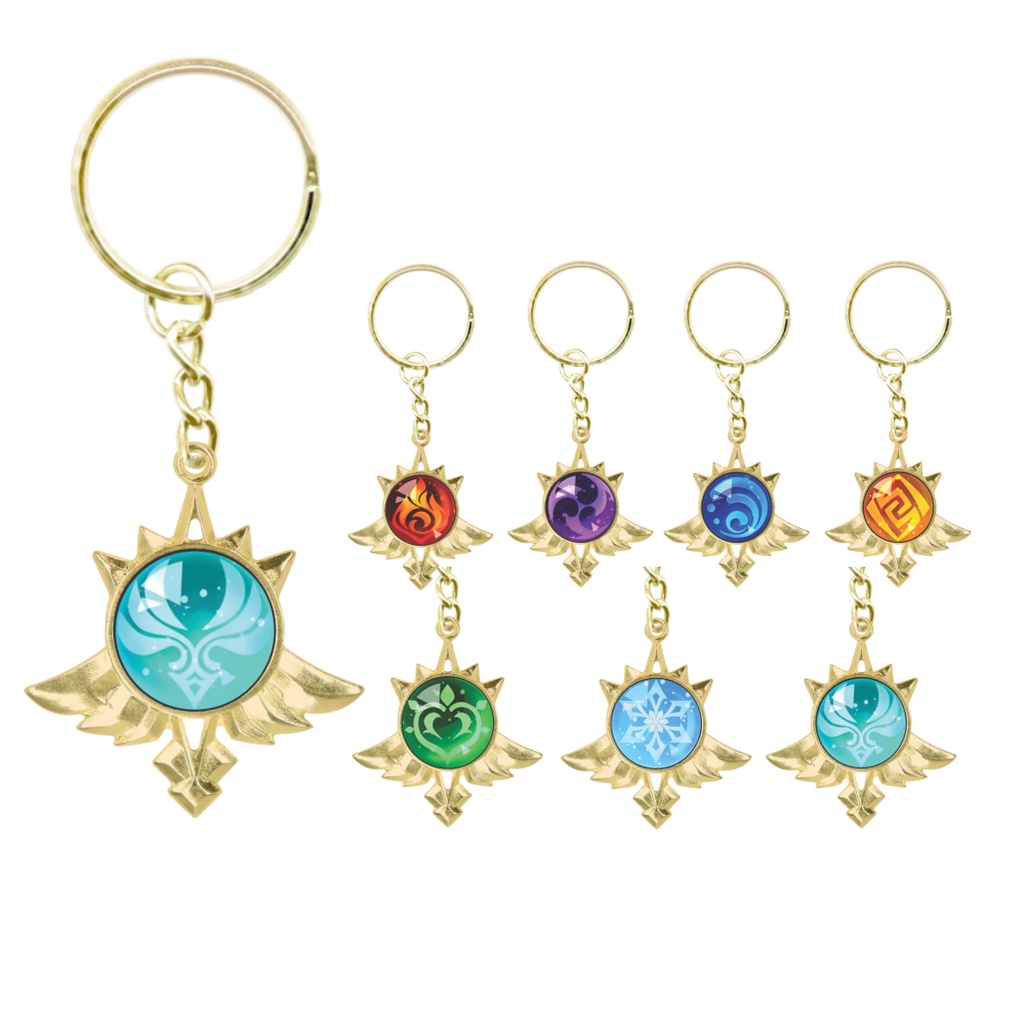 Chaveiro Genshim Impact Visão Anemo De Metal