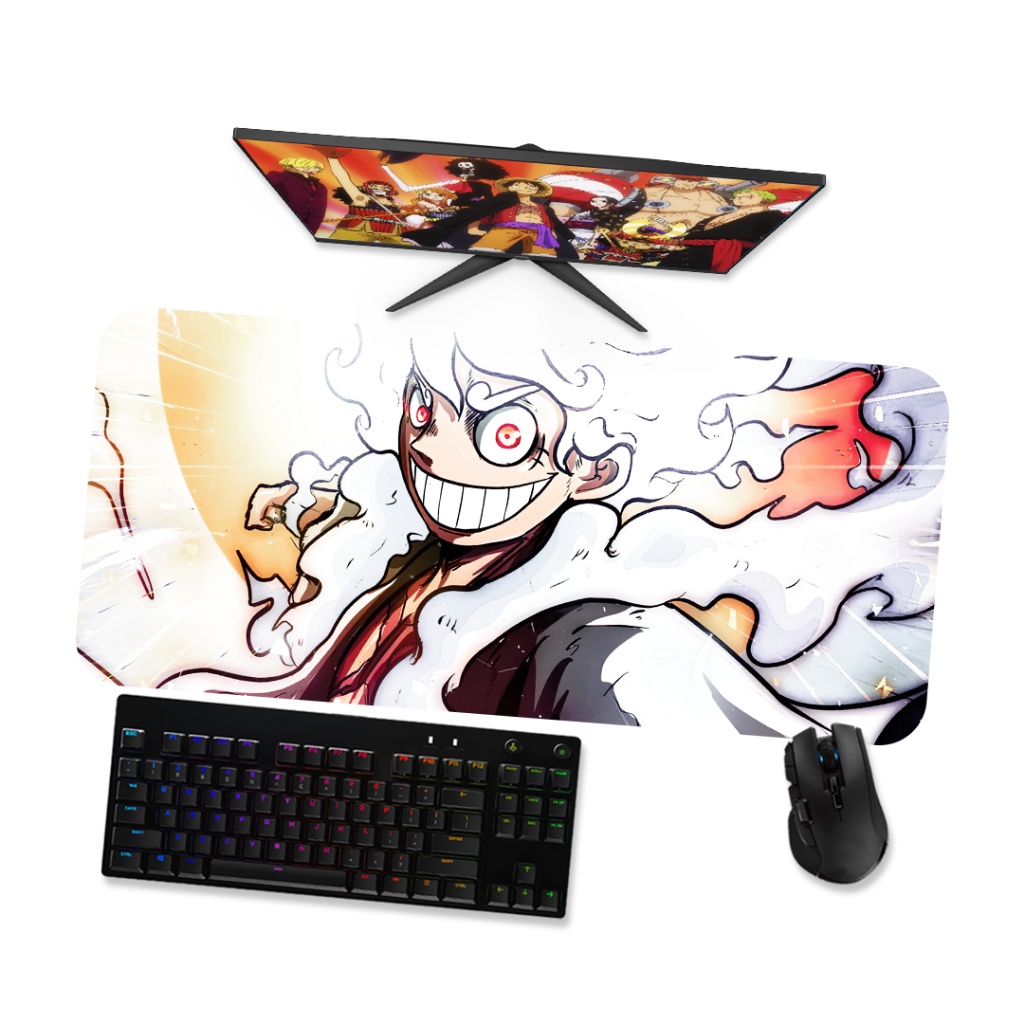Mouse pad Gamer Grande Mousepad 90x40 80x40 60x40 70x30- ONEPIECE - LUFFY GEAR 5 Op1