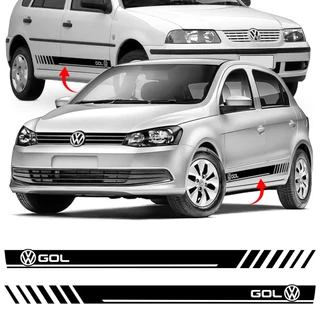 Kit Adesivo Decorativo Lateral Porta Vw Gol G2 G3 G4 G5 G6 Faixa Porta Preto