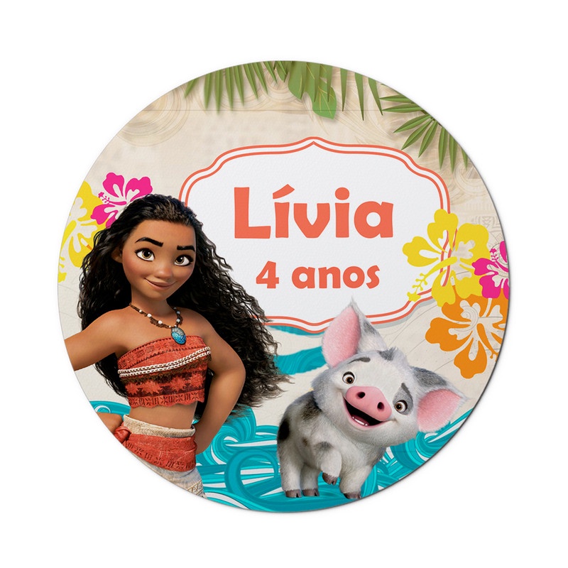 Tag Adesivos Rótulos Redondo 4X4 Festa Aniversario Moana Ou Qualquer ...