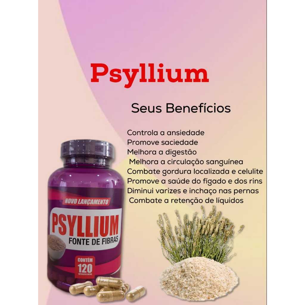 Psyllium 500mg 120 Cáps - Original | Shopee Brasil