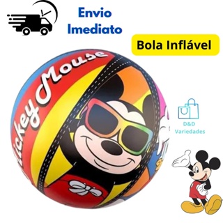 Bola Inflável Infantil 40cm Mickey Disney Para Crianças Piscina Bola de Praia
