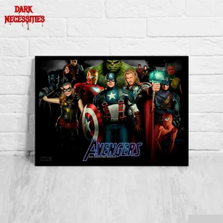 Quadro Grande Os Vingadores Marvel A3 com Modura e Vidro - Modelo 02
