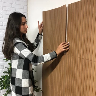 Painel Ripado Pvc Noce Kit Com 10 Placas Decorativas 3D