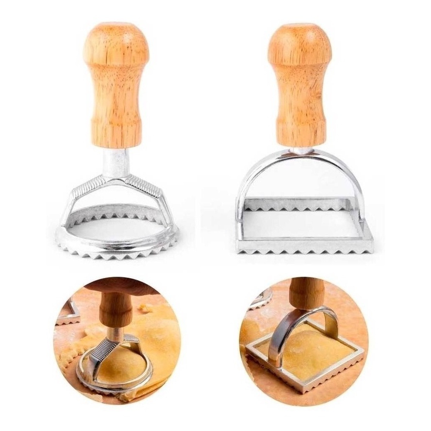 2 Cortadores Modeladores Quadradado E Redondo Ravioli Massas