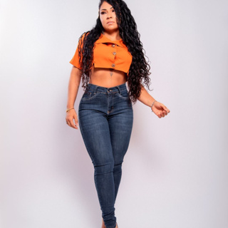Calça Jeans Feminina Lisa Azul, SHOPPIWEB