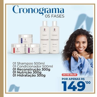 Kit Cronograma Capilar Shampoo e Condicionador Maçã Verde Alphahall