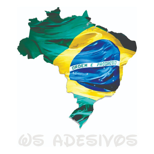 Adesivo Bandeira do brasil Forma de Flor - 16x16cm