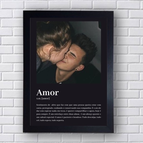 Quadro personalizado com foto e texto Moldura e Acetato A4