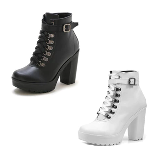 Kit 2 Pares Coturno Feminino Bota Tratorada Lançamento Inverno